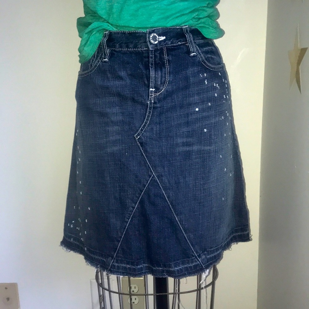 Gap Jeans denim skirt with sequins. 19” length.